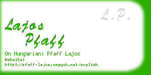 lajos pfaff business card